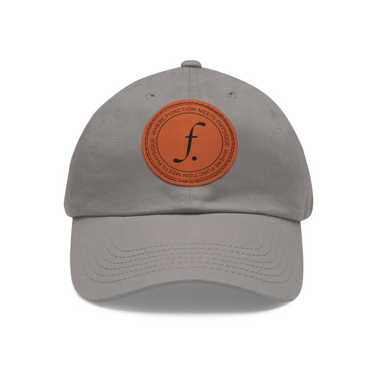 Dad Hat with Leather Patch (Round)